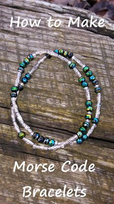 DIY Morse Code Bracelet – I Am Sew Crazy How To Make A Morse Code Bracelet, How To Make A Morse Code Bracelet Diy, Homemade Jewelry Ideas Beads, Wire Beaded Bracelets Diy, Beaded Bracelets Diy Words, Morse Code Bracelet Diy Tutorials, 2023 Bracelet Trends, Beaded Bracelet Designs Simple, Morse Code Bracelet Diy