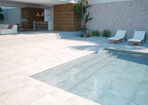 Pool Flooring Ideas, Pool Plaster, Pool Pavers, Travertine Pool, Outdoor Pool Area, Villa Pool, Swimming Pool Tiles, Pool Landscape Design, Patio Inspiration