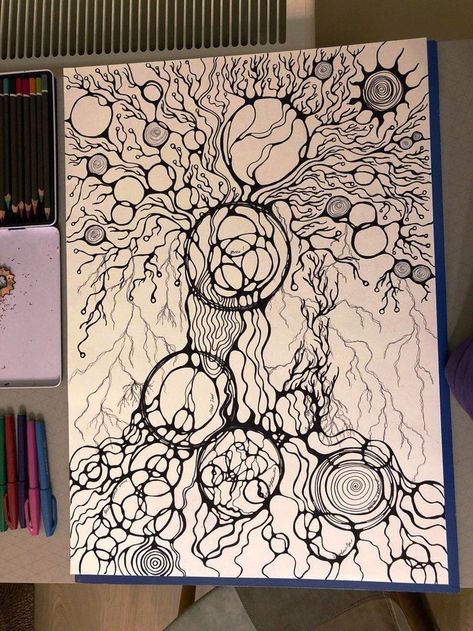 Neuroscience Art, Neurology Art, Neurographic Art, Fineliner Art, Zentangle Artwork, Zen Doodle Art, Sharpie Art, Tangle Art, Doodle Art Designs