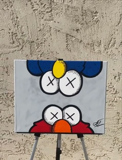 Christian Dior Painting Canvas, Cool Cute Paintings, Easy Unique Paintings, Cool Art Canvas, Hypebeast Painting Ideas On Canvas, Grafitti Paintings On Canvas, Canvas Painting Inspo Easy Aesthetic, Simple Canvas Painting Ideas Wall Decor, Kaws Canvas Painting Easy