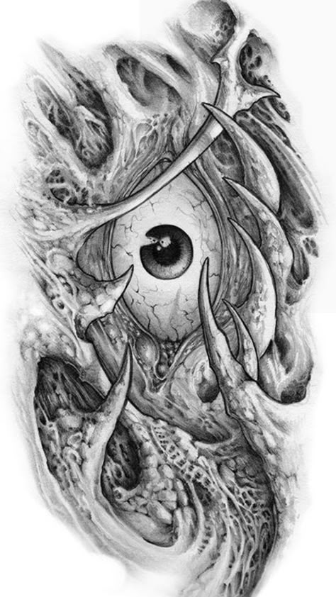 Bio Organic Tattoo Design, Bioorganic Tattoo Design, Biomechanical Art, Neotraditional Tattoo, Biomech Tattoo, Biomechanical Tattoo Design, Bio Organic Tattoo, Wörter Tattoos, Evil Skull Tattoo