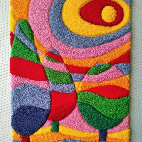 Painting Ideas With Tissue Paper, Painting Tissue Paper, Yarn Painting Art Canvases, Tissue Art On Canvas, Tissue Paper Art On Canvas Paintings, Yarn Art On Canvas, Tissue Painting, Yarn On Canvas, Yarn Painting Art