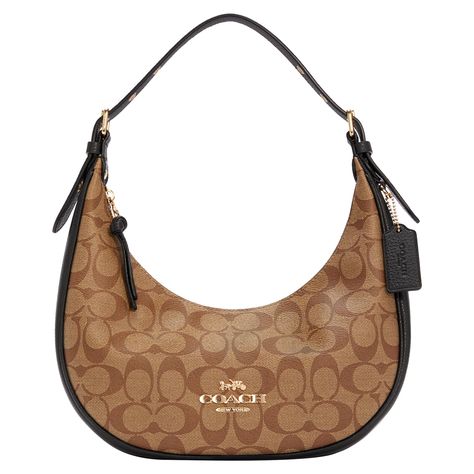 PRICES MAY VARY. Editors Notes: Our ultra-soft, pebble leather Bailey Hobo Bag sits just beneath the underarm for hands-free convenience Our Signature Canvas: The best kind of mix up. This rich, mixed leather design combines refined pebble leather with our signature canvas - for a sophisticated Coach bag On-the-go Essentials: This curved shoulder bag features an inside multifunction pocket & zip-top closure to keep all your go-to essentials secure but easily accessible It's All in the Details: I Coach Hobo, American House, Top Handle Handbags, Signature Canvas, Cute Purses, Canvas Shoulder Bag, Hobo Handbags, Leather Design, Handbag Backpack