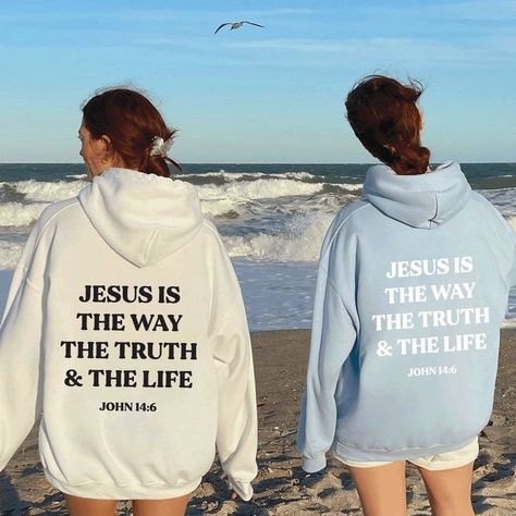 christian hoodies Bible Verse Hoodies, Bible Verse Clothing, Christian Hoodies Aesthetic, Christain Outfits, Youth Group Outfits, Jesus Shirts Christian Clothing, Christian Clothing Brands, Jesus Merch, Christian Girl Outfits