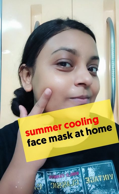 Summer face mask for glowing skin | instant cooling face mask Summer Face Pack, Cooling Face Mask, Summer Face Mask, Face Mask At Home, Face Mask For Glowing Skin, Mask For Glowing Skin, Mask At Home, Mask For Oily Skin, Glowing Skin Mask