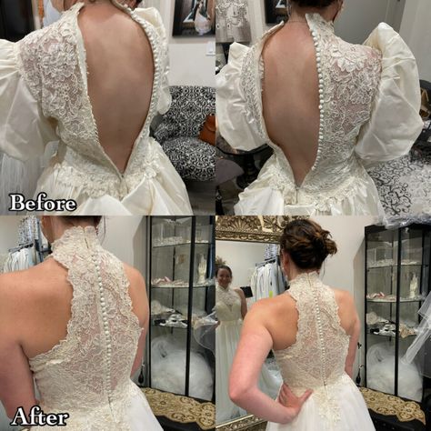 Heirloom Wedding Dress, Wedding Dress Bodice, Wedding Gown Alterations, Wedding Dress Overskirt, Back Extension, Bridal Alterations, Mood Happy, Wedding Dress Alterations, Vintage Canisters