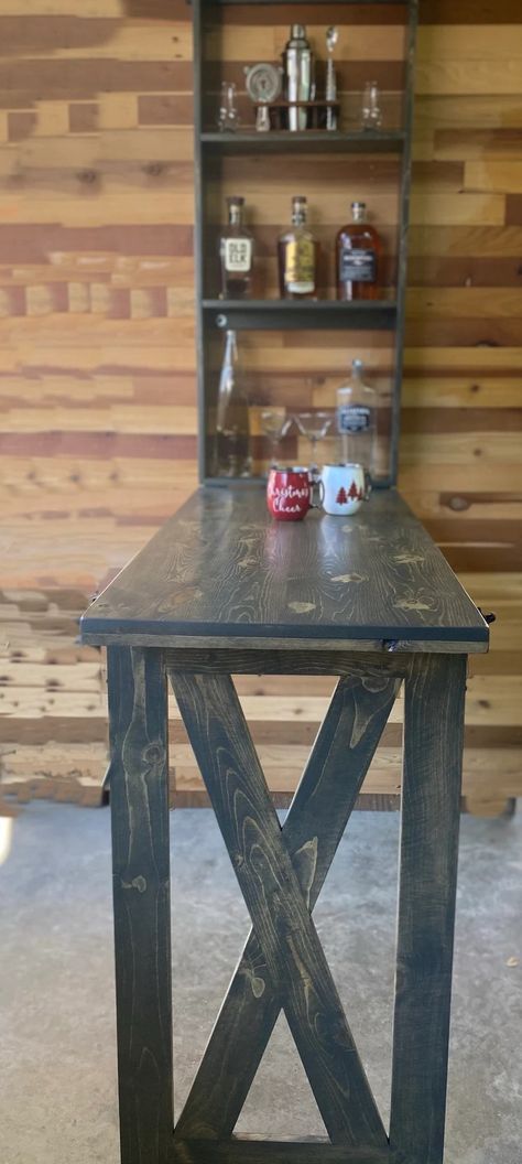 Rustic Murphy Bar Table Drop Down Table Dry Bar Murphy Desk Hidden Liquor Cabinet Bar Shelf - Etsy Hidden Liquor Cabinet, Liquor Cabinet Bar, Small Theatre Room Ideas, Murphy Bar, Murphy Table, Murphy Desk, Live Edge Bar, Red Oak Stain, Drop Down Bar