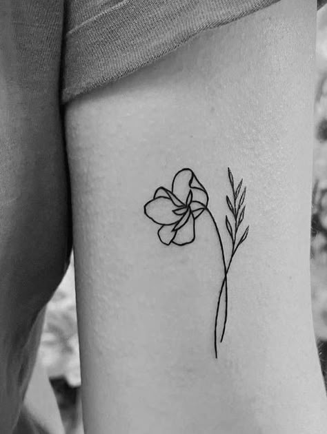 Small Violet Tattoo Flower, Minimal Violet Tattoo, Black And White Birth Flower Tattoo, Violet Flower Tattoo Minimalist, Violet Simple Tattoo, Violets Tattoo Black And White, Purple Violet Flower Tattoo, Violet Line Art Tattoo, Dainty Violet Tattoo