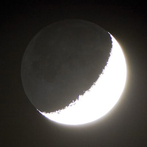 I’ve been meaning to take this picture for a while. When the moon is low enough in the horizon and after sunset, it gathers a bit of reflected light from the Earth. It’s easy to see with your eyes but difficult to capture with a camera unless you do a long exposure. I Love The Moon, Pretty Moon, Luna Moon, The Moon Is Beautiful, Allison Argent, Look At The Moon, Moon Aesthetic, Moon Pictures, Spotify Covers