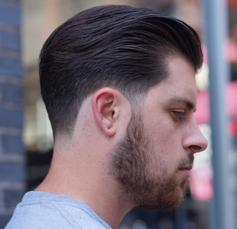 Brushed Back Taper Fade Low Fade Haircut, Gents Hair Style, Taper Fade Haircut, Mens Hairstyles Medium, Tapered Haircut, Medium Length Hair Men, Faded Hair, Cool Hairstyles For Men, Men Haircut Styles