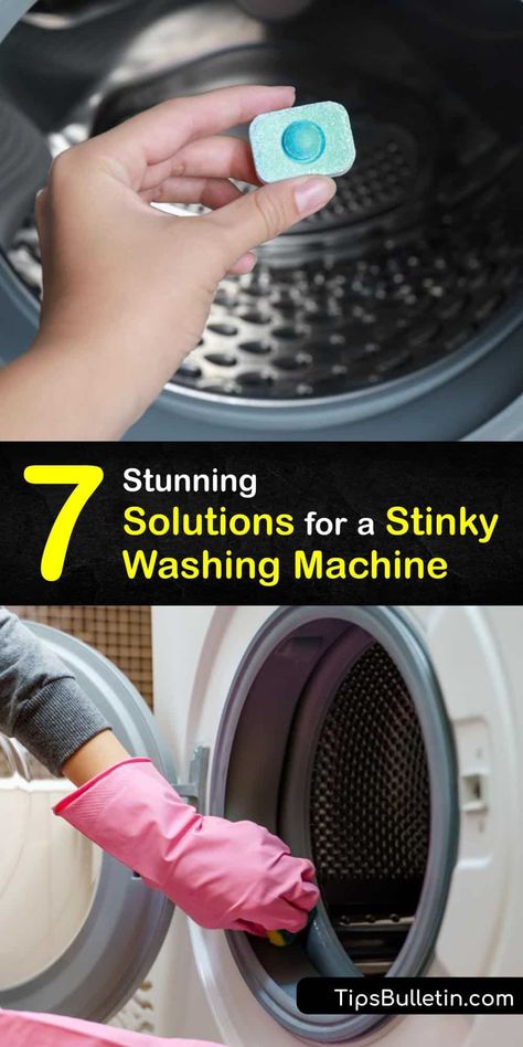 It’s time to deal with that smelly washer; a clean washing machine is essential for good hygiene. Plus, regular care saves you costly appliance repair. Discover how to use white vinegar, baking soda, hot water, and more as a DIY washing machine cleaner in this guide. #deodorize #washing #machine Non Toxic Washing Machine Cleaner, How To Disinfect Washing Machine, What To Use To Clean Washing Machine, How To Freshen Washing Machine, Diy Affresh Washing Machine Cleaner, Washing Soda Diy, How To Deep Clean Washer And Dryer, Cleaning Hacks For Washing Machine, How To Clean My Washing Machine