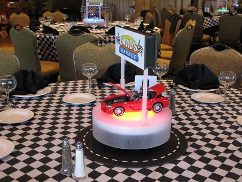 Cars Centerpieces, Car Centerpieces, Bat Mitzvah Centerpieces, Computer Recycling, Bar Mitzvah Themes, Themed Centerpieces, Hot Wheels Party, Car Themed Parties, Car Birthday Theme