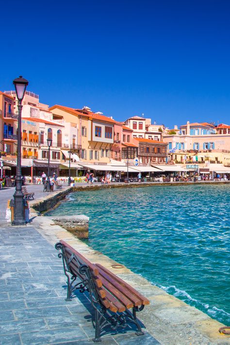 Enjoy your walk in the picturesque Venetian #harbour of #Chania! #crete #town #travel #holidays #TheHotelgr Old Town Chania, Chania Crete Greece Old Town, Crete Greece Chania, Greece Chania, Crete Travel, Chania Greece, Crete Chania, Crete Holiday, Family Villa