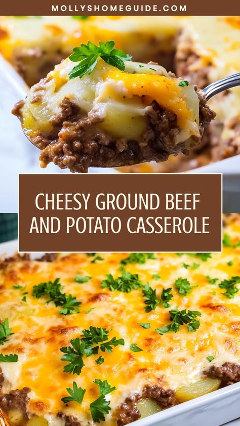 Indulge in a comforting dish of cheesy ground beef and potato casserole that will satisfy your cravings and warm your soul. This easy-to-make recipe is perfect for busy weeknights when you need a hearty meal that the whole family will love. With layers of tender potatoes, seasoned ground beef, and melted cheese baked to perfection, this casserole is sure to become a new favorite at your dinner table. Ground Beef With Potatoes Recipes, Ground Beef Potato Recipes, Potato And Ground Beef, Best Hamburger Casserole Recipes, Hamburger Casserole Recipes, Ground Beef Potato Casserole, Beef And Potato Casserole, Beef Potato Casserole, Potatoe Dinner Recipes