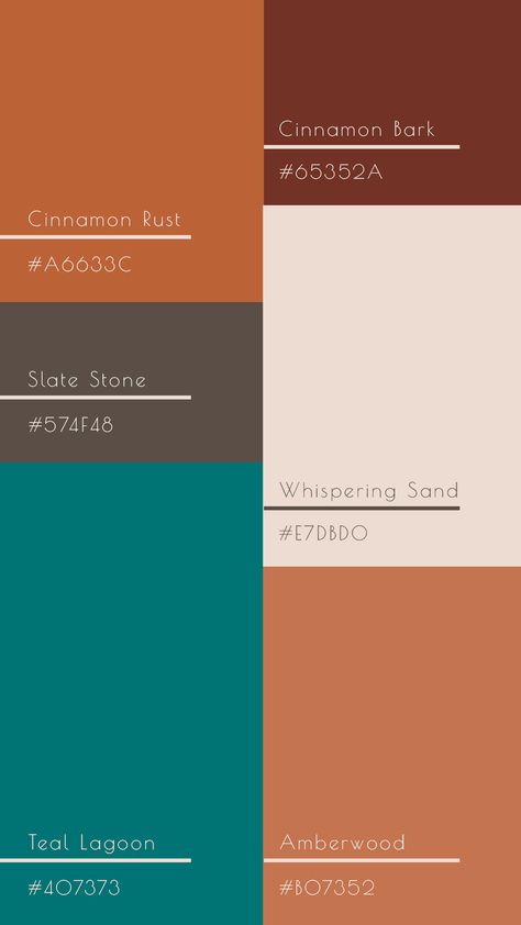 Trendy color palette. Fall palette colour schemes. Autumn theme. What Colors Go With Rust Color, Western Theme Color Palette, Country Colors Palette, Southwestern Boho Color Palette, Western Boho Living Room Paint Colors, Southwest Desert Color Palette, Western Paint Schemes, Western Room Color Scheme, Rust Teal Color Palette