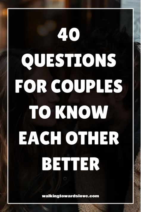 Getting to know your partner deeply is a journey that never truly ends. ’40 Questions for Couples to Know Each Other Better’ is tailored to foster this continuous discovery in a fun and meaningful way. Whether you’ve just started dating or have been together for years, there’s always something new to learn about each other. Couples Games For Two Questions, New Couples Questions, Questions For New Relationships, Bonding Ideas For Couples, Questions For A New Relationship, Get To Know Each Other Questions Couple, Questions To Get To Know Your Partner, Questions To Get To Know Each Other, Couple Get To Know You Questions