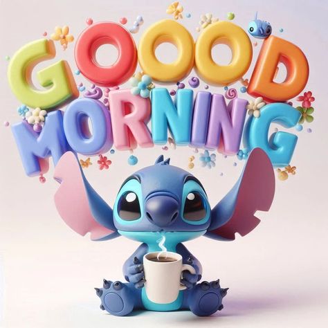 Good morning , leroy stich Good Morning Stitch, Good Morning Cute Cartoon, Happy Monday Images Funny, Good Morning Disney, Monday Morning Greetings, Morning Coffee Funny, Happy Monday Images, Monday Post, Good Morning Cartoon