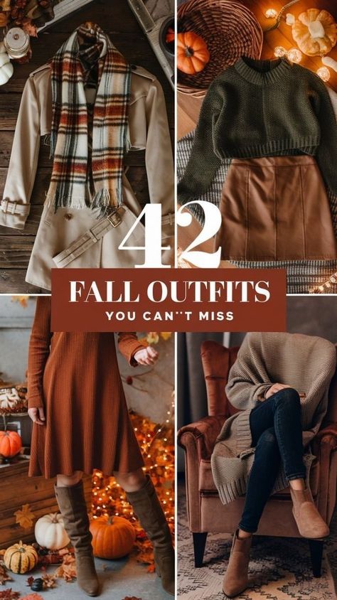 Cozy Fall Outfits 2024, Fall Colors Outfits Women, 2024 Fall Fashion Trends Women Over 30, Fall Outfits Pictures, Brown Booties Outfit Fall, Women’s Fall/winter Outfits, Fall Wardrobe 2024, Women Fall Outfits 2024, Rust Sweater Outfit