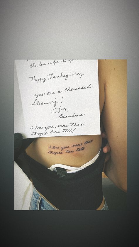 Grandmas and writing Hand Writing Tattoo, Writing Tattoo, Writing Tattoos, Hand Writing, Glow Up?, Handwriting, Tattoo Quotes, Writing, Tattoos