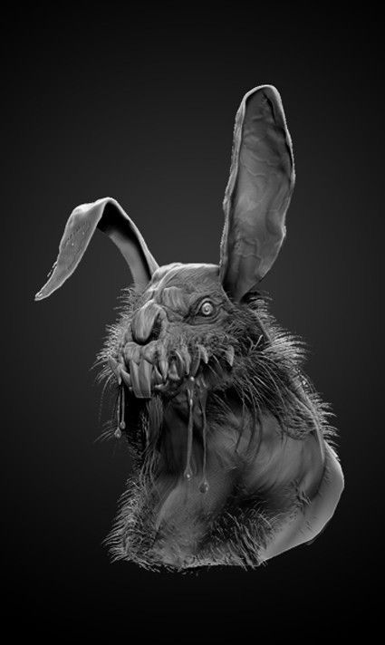 Rabbit Monster, Scary Bunny, Goya Paintings, Monster Co, Animal Captions, Zombie Apocolypse, Rabbit Sculpture, Peter Cottontail, Dark Artwork