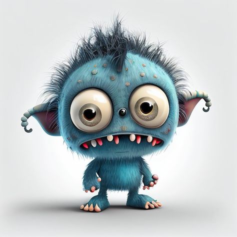 Photo illustration cartoon cute monsters... | Premium Photo #Freepik #photo #cartoon-art #monster-background #cute-monster #cartoon How To Draw Cute Monsters, Cute Kid Drawings, Cute Monster Art, Monster Background, Scary Clown Face, Cute Monster Illustration, Monsters Drawings, Monster Inspiration, Cute Monsters Drawings