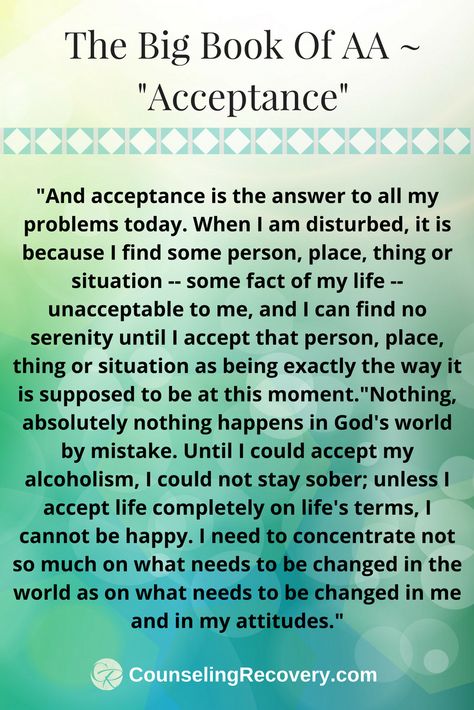 Aa Prayers Recovery, Acceptance In Recovery, Big Book Aa Quotes, 12 Traditions Of Aa, Big Book Quotes Aa, Step 1 Aa, Step One Aa, Aa Slogans Sayings, Aa Big Book Quotes