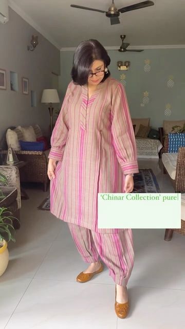 Shalini on Instagram: "Indie Cotton Route collaborates with the skilful artisans of the Kullu Valley to re invent the traditional textiles in an interesting mix of contemporary stripes and ancient weaves in our ‘Chinar Collection’ in pure soft warm merino wool for winter. Limited Luxury Collection! Price for the co ord set is Rs.14500 #winterweave #winterwear #artisan #artisanal #weave #weavesofindia #indianweaves #merino #merinowool #sustainablefashion #sustainability #sustainableliving #sl Wollen Suits Design Winter, Warm Suit Design Indian, Wollen Suit Design Winter, Winter Cordset Design, Co Ord Set Design For Women, Woollen Kurti Designs Latest, Woolen Frocks For Women, Neck Designs For Winter Suits, Co Rd Sets For Women Indian