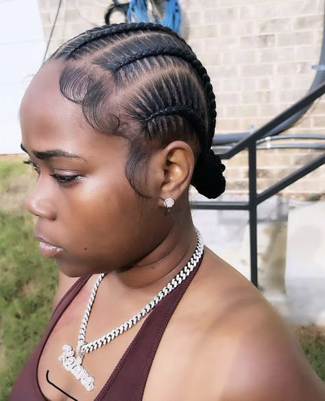 Cornrows Going Back Into A Bun, Straight Backs With Bun, Straight Back Feed In Braids With Design In Bun, 8 Stitch Braids Into Bun, Stick Braids To The Back, 4 Straight Back Feed In Braids, 6 Stitch Braids Into Bun, Cornrow Into Bun, 4 Stitch Braids In A Bun