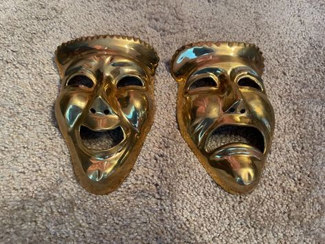 Masks Wall Decor, Theatre Faces, Theater Masks, Comedy Tragedy Masks, Tragedy Mask, Greek Tragedy, Theatre Masks, Comedy And Tragedy, Drama Theatre