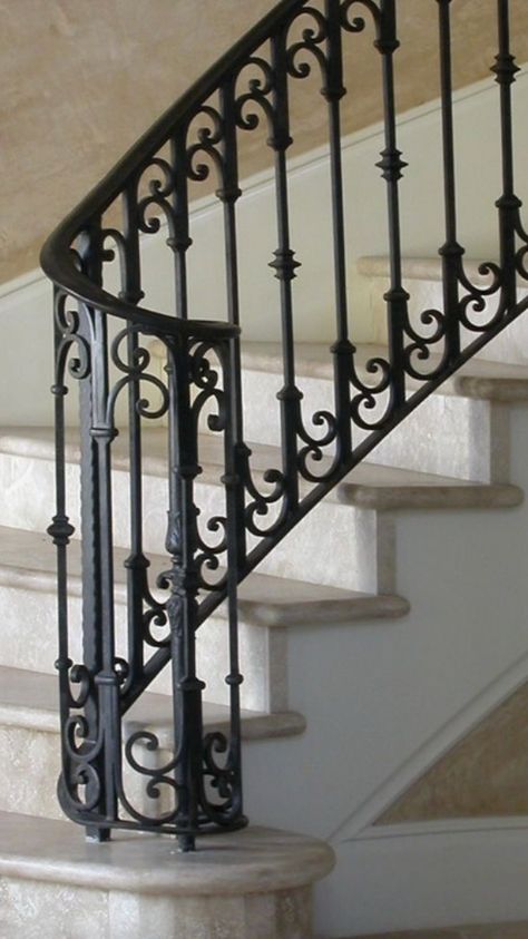 Staircase Railing Design Wrought Iron, Staircase Grill Design, Iron Railing Design, Reling Design, سلالم حلزونية, Iron Staircase Railing, درابزين السلم, درج السلم, Staircase Interior Design