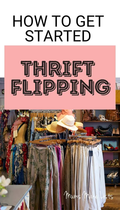 How to start a reselling side hustle with thrift store flipping. What to look for at thrift stores to make money flipping your flea market finds. It's easier than you think to make money selling used goods for a profit. Thrift store flipping: 23 best and easiest items to flip for a profit. The best places to sell thrift to make money. Top tips on how to get started flipping thrift for profit. Make money thrift store flipping online! Thrift Store Hacks, Opening A Thrift Store, How To Thrift Shop For Clothes, Thrift And Flip, Thrift Flipping, Reselling Thrift Store Finds, Selling Used Clothes, Thrift Store Flips, Brick Street