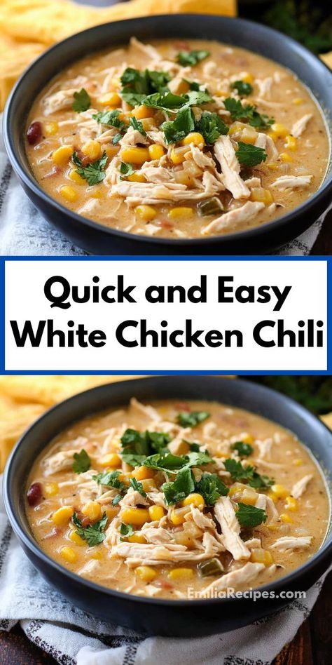 Want a white chicken chili slow cooker recipe? This quick and easy version is perfect! A simple chili recipe that’s great for chicken crockpot recipes or instant pot cooking, it’s sure to become a favorite. Red Hot Dogs, Best White Chicken Chili Recipe, Best White Chicken Chili, White Chili Chicken, Chicken Reci, Easy White Chicken Chili, Chili Chicken Recipe, Easy Chicken Chili, Creamy Chicken Chili