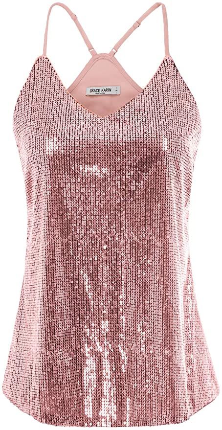 GRACE KARIN Women's Sleeveless Sparkle Shimmer Camisole Vest Sequin Tank Tops at Amazon Women’s Clothing store Concert Outfit Ideas, New Years Outfit, Eve Outfit, New Years Eve Outfits, Sequin Tank, Sequin Tank Tops, Amazon Women, Look Chic, Concert Outfit