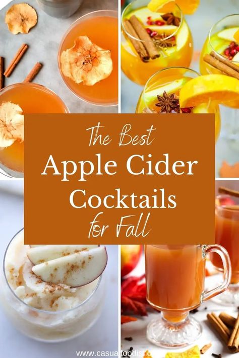 Whether you like your apple cider cool and crisp or warm and cozy apple cider is the signature drink of fall. Discover the best apple cider cocktail recipes for your best fall yet. Cocktails With Apple Cider, Apple Cider Drinks Alcohol, Cider Alcohol Drinks, Apple Cider Cocktail Recipes, Apple Cider Alcohol, Cocktails For Fall, Apple Cider Cocktails, Cold Apple Cider, Cider Alcohol