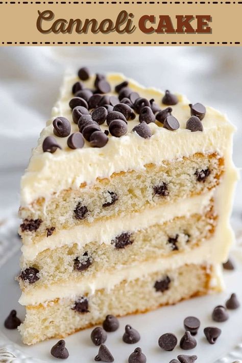 Cannoli Cake - Insanely Good Casada Cake Italian, Cassata Cake Italian, Cannoli Snack Cake, Cannoli Birthday Cake, Pistachio Cannoli Cake, Cannoli Cake With Box Cake, Canoli Cake Recipes, Cannoli Cake Recipe Italian Desserts, Cannoli Filling For Cake