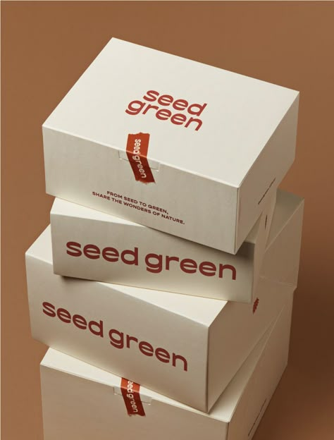 Seed Green Cafe&Bakery Modern Food Branding, Bakery Box Design, Food Box Packaging Design, Cafe Packaging Design, Cafe Mockup, Minimalistic Packaging, Baking Branding, Bakery Marketing, Cafe Packaging