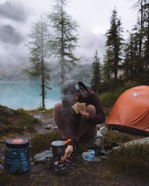 Camp Coffee Three Ways Hiking Camping Backpacking, Ideal Life Aesthetic, Camp Photoshoot, Camping Website, Camping Photo Ideas, Coffee While Camping, Camping Photoshoot, Funny Hiking Quotes, Granola Life