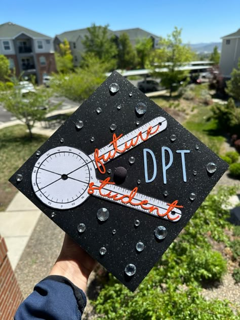 Physical Therapy Cap Decoration, Physical Therapist Graduation Cap, Physical Therapist Graduation Pictures, Undergraduate Cap Ideas, Physical Therapy Student Graduation Pictures, Graduation Cap Physical Therapy, Pta Graduation Cap, Graduation Cap Designs Physical Therapy, Physical Therapist Assistant Graduation Cap