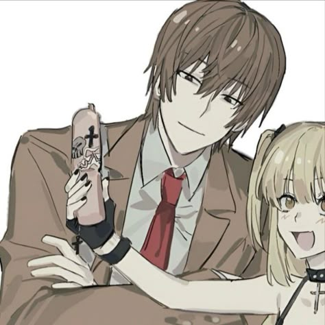 Misa Amane And Light Yagami Matching Pfp, Miss And Light Matching Icons, Misa Amane Matching Pfp, Light And Misa Pfp, Misa X Light Matching Icons, Misa And Light Matching Pfp, Misa Banner, Me And Gang, Light Yagami X Misa