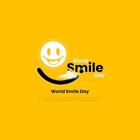 Smile Day Creative Ads, World Smile Day Creative Ads, Creative Ads Ideas, Smile Logo, Smile Day, World Smile Day, Illustration Creative, Diy Tray, Perfume Tray