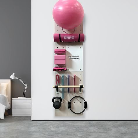 Home Gym Yoga / Barre Wall - Contemporary - Home Gym - DC Metro - by Adaptiv DC | Houzz UK Gym Corner, Small Home Gyms, Home Yoga Room, Gym Organizer, Workout Room Home, Home Gym Garage, Mini Gym, Diy Home Gym, Basement Gym