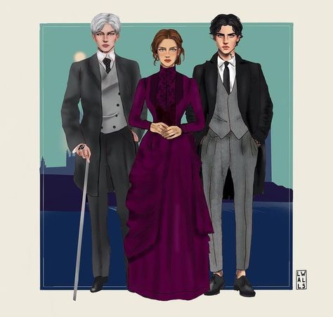 art by @knightfallart on insta. Jem Carstairs, Tessa Gray, Shadowhunters Series, Clockwork Princess, Will Herondale, Cassie Clare, Clockwork Angel, Cassandra Clare Books, Infernal Devices