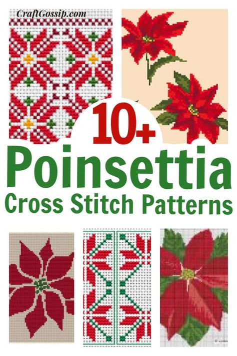 Cross Stitch Poinsettia Pattern, Poinsettia Cross Stitch Pattern Free, Poinsettia Embroidery Pattern, Holiday Cross Stitch Patterns Free, Free Christmas Cross Stitch Patterns Free, Floral Cross Stitch Pattern Free, Christmas Cross Stitch Patterns Free Charts, Free Cross Stitch Patterns Printable, Christmas Cross Stitch Charts