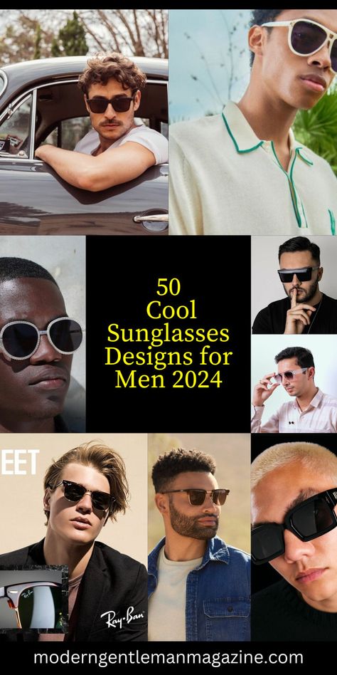 50 Cool Sunglasses Designs for Men 2024 Men Sunglasses Outfit, Men Sunglasses 2024, Men’s Fashion Sunglasses, Men Sunglasses Aesthetic, Sunglasses Men Aesthetic, Men’s Sunglasses, Mens Shades Sunglasses, Sunglasses Ideas, Boys Sunglasses