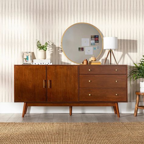 Middlebrook 70-inch Mid-Century Modern Buffet Console - On Sale - Bed Bath & Beyond - 30944458 Mid Century Modern Bookshelf, Mid Century Modern Buffet, Mid Century Modern Sideboard, Modern Buffet, Buffet Console, Modern Bookshelf, Buffets And Sideboards, Mid Century Sideboard, Unique Interior Design