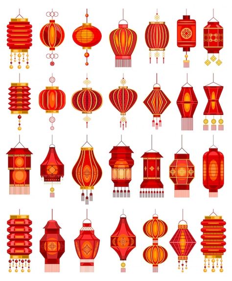 Premium Vector | Chinese lantern cartoon set icon. illustration asian lamp on white background. cartoon set icon chinese lantern. Chinese Lantern Drawing, Lantern Images, Asian Lamp, Chinese Lamps, Lantern Drawing, Asian Lamps, Red Lanterns, Lantern Art, Chinese Crafts