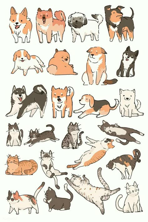 Dogs Doodle, Dog Doodles, Doodle Vector, 강아지 그림, Japon Illustration, Backgrounds Wallpapers, Dog Illustration, Animal Sketches, Cat And Dog