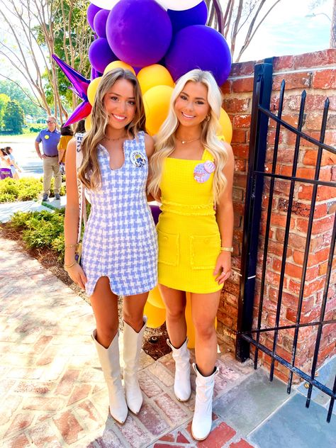 Lsu Rush Outfits, Ecu Gameday Outfit, Sorority Game Day Outfit, Jmu Gameday Outfit, Ecu Game Day Outfit, Lsu Tailgate Outfit, Purple Gameday Outfit, Lsu Gameday Outfit, Cute Gameday Outfits