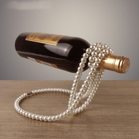 Product Information: Material: Iron Process: Electroplating Category: Wine Rack Hanging form: ornaments Style: light luxury Style: Pearl Necklace Applicable scenarios: Home Production method: handmade Wine Presentation, Unique Pearl Necklace, Wine Bottle Display, Wine Bottle Rack, Wine Connoisseur, Bottle Display, Wine Bottle Holder, Wine Decor, Bottle Rack