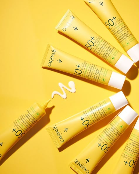 Sunscreen Product Photography Ideas, Sunscreen Photo Product, Sunscreen Content Ideas, Yellow Product Photography, Sunscreen Photoshoot, Skin Care Shoot, Beauty Product Shoot, Yellow Moodboard, Skincare Shoot